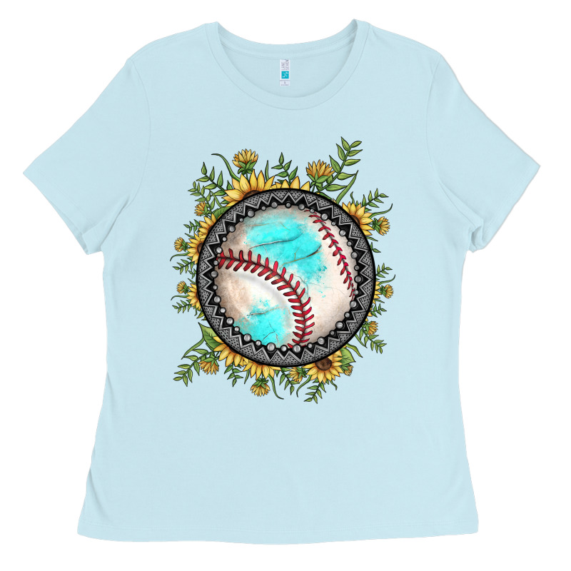 Baseball Gemstone Sunflower Ladies Tee by JahusDesignShop | Teevron