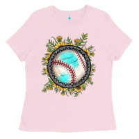 Bubblegum Pink baseball gemstone sunflower Ladies Tee - JahusDesignShop