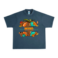 Midnight Navy Thankful grateful blessed mini pumpkin Urban Heavy Tee - NancyCooperArtShop