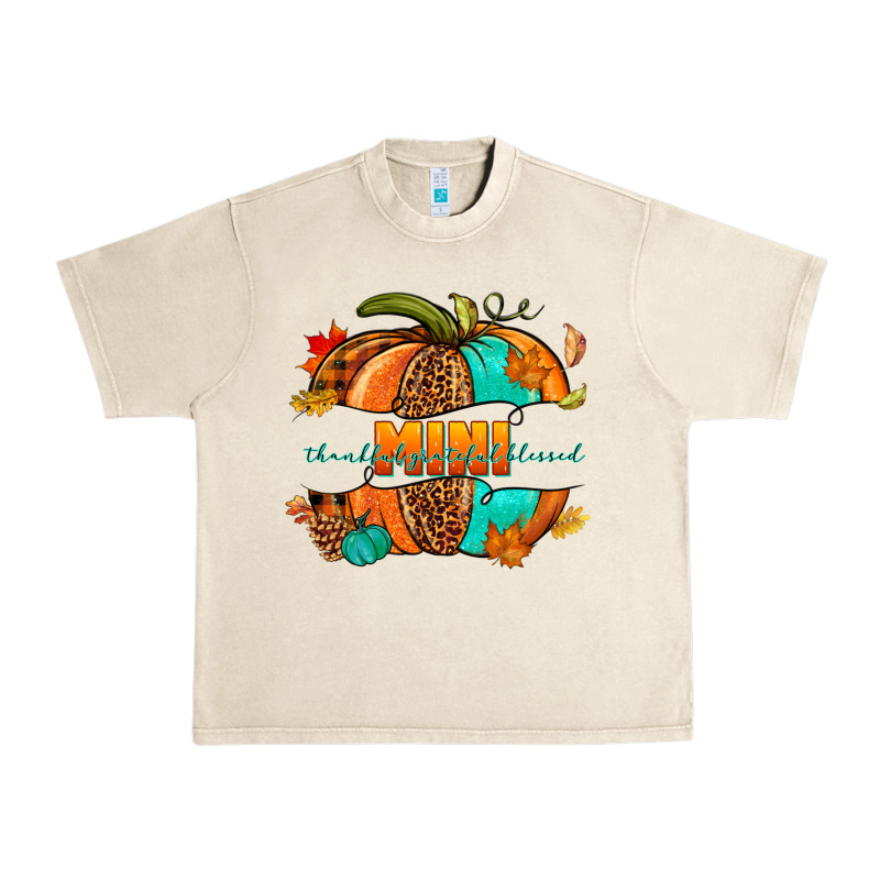 Thankful Grateful Blessed Mini Pumpkin Urban Heavy Tee by NancyCooperArtShop | Teevron
