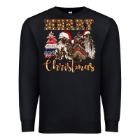 Black merry christmas trees Premium Sweatshirt - CowGirlArtShop
