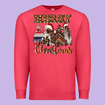 Merry Christmas Trees Premium Sweatshirt Designed By Cowgirlartshop
