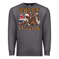 Charcoal Heather merry christmas trees Premium Sweatshirt - CowGirlArtShop