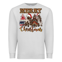 Dove Grey merry christmas trees Premium Sweatshirt - CowGirlArtShop