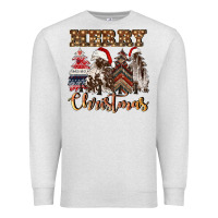 Oatmeal Heather merry christmas trees Premium Sweatshirt - CowGirlArtShop