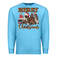 Ocean Blue merry christmas trees Premium Sweatshirt - CowGirlArtShop