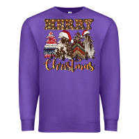 Purple merry christmas trees Premium Sweatshirt - CowGirlArtShop