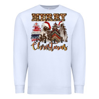 White merry christmas trees Premium Sweatshirt - CowGirlArtShop