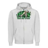 Dove Grey Game day Soccer Zipper Hoodie - NancyCooperArtShop