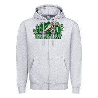 Heather Grey Game day Soccer Zipper Hoodie - NancyCooperArtShop