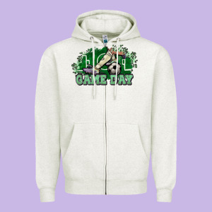 Game Day Soccer Zipper Hoodie Designed By Nancycooperartshop