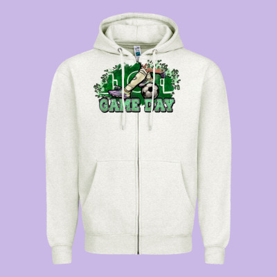 Game Day Soccer Zipper Hoodie Designed By Nancycooperartshop