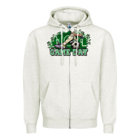 Oatmeal Heather Game day Soccer Zipper Hoodie - NancyCooperArtShop