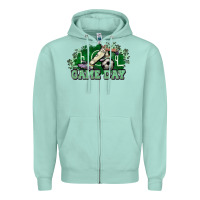 Seafoam Game day Soccer Zipper Hoodie - NancyCooperArtShop