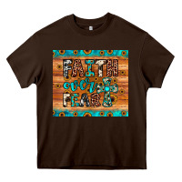 Chocolate Brown faith over fear Heavy Core Tee - JahusDesignShop