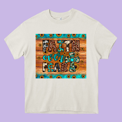 Faith Over Fear Heavy Core Tee Designed By Jahusdesignshop