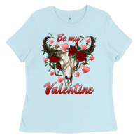 Be My Valentine Bull Skull Ladies Tee | Teevron