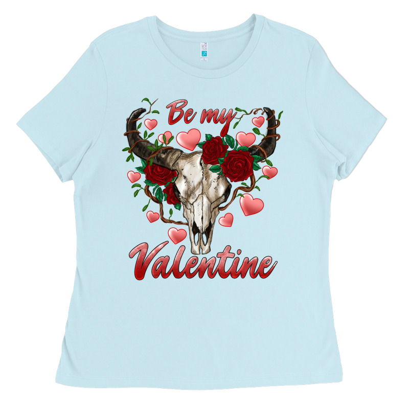 Be My Valentine Bull Skull Ladies Tee by RanaPortraitStore | Teevron