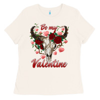 Bone be my valentine bull skull Ladies Tee - RanaPortraitStore