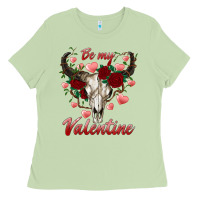 Matcha be my valentine bull skull Ladies Tee - RanaPortraitStore