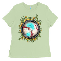 Matcha baseball gemstone sunflower Ladies Tee - JahusDesignShop