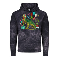 Cloud Black party t rex Vintage Hoodie - MaliasSmallBusiness