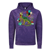 Cloud Purple party t rex Vintage Hoodie - MaliasSmallBusiness