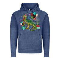 Vintage Denim party t rex Vintage Hoodie - MaliasSmallBusiness