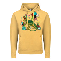 Vintage Mustard party t rex Vintage Hoodie - MaliasSmallBusiness