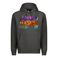 Charcoal Heather happy halloween Premium Hoodie - CowGirlArtShop