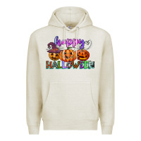 Oatmeal Heather happy halloween Premium Hoodie - CowGirlArtShop
