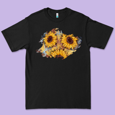 Sunflower Glitter Leather Patch Premium Tee Designed By Adodesignshop