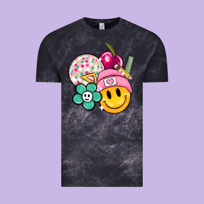 Smiley Face And School Elementary Vintage Tee Designed By Maliassmallbusiness