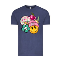 Vintage Denim smiley face and school elementary Vintage Tee - MaliasSmallBusiness