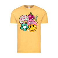 Vintage Mustard smiley face and school elementary Vintage Tee - MaliasSmallBusiness