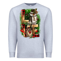 Heather Grey love snowman gnome Premium Sweatshirt - CowGirlArtShop
