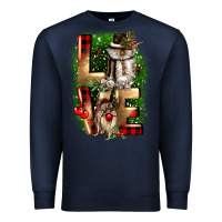 Navy love snowman gnome Premium Sweatshirt - CowGirlArtShop