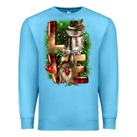 Ocean Blue love snowman gnome Premium Sweatshirt - CowGirlArtShop