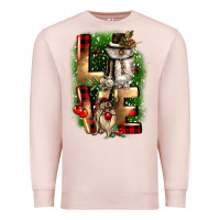 Pale Pink love snowman gnome Premium Sweatshirt - CowGirlArtShop