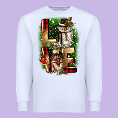 Love Snowman Gnome Premium Sweatshirt Designed By Cowgirlartshop