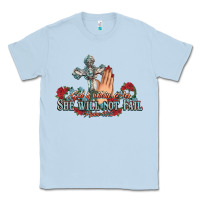 Dusty Blue she will not fail psalm christian cross pray Classic Tee - NancyCooperArtShop