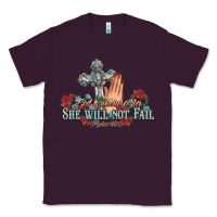 Plum she will not fail psalm christian cross pray Classic Tee - NancyCooperArtShop