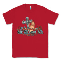 Red she will not fail psalm christian cross pray Classic Tee - NancyCooperArtShop
