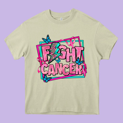 Fight Cancer Heavy Core Tee Designed By Adodesignshop