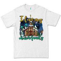 White Christmas church and snow   ı love my church family Premium Tee - AdoDesignShop