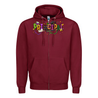 Burgundy mardi gras principal Zipper Hoodie - texasbilliewilder