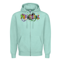 Seafoam mardi gras principal Zipper Hoodie - texasbilliewilder