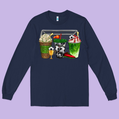 Soccer Coffee Cups Bbs Long Sleeve Tee Designed By Bundleandbundleshop