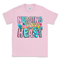 Bubblegum Pink Nursing is a work of heart Classic Tee - CowhideDigitalArt