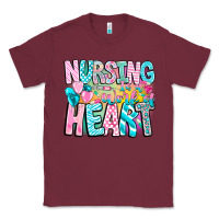 Burgundy Nursing is a work of heart Classic Tee - CowhideDigitalArt